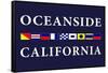 Oceanside, California - Nautical Flags-Lantern Press-Framed Stretched Canvas