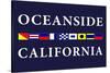 Oceanside, California - Nautical Flags-Lantern Press-Stretched Canvas