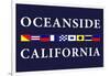Oceanside, California - Nautical Flags-Lantern Press-Framed Art Print