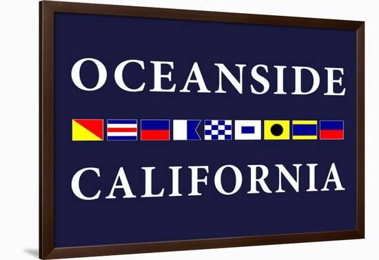 Oceanside, California - Nautical Flags-Lantern Press-Framed Art Print