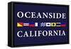 Oceanside, California - Nautical Flags-Lantern Press-Framed Stretched Canvas