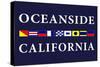 Oceanside, California - Nautical Flags-Lantern Press-Stretched Canvas