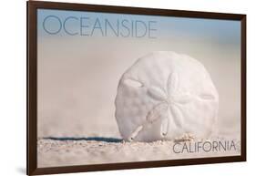 Oceanside, California - Sand Dollar on Beach-Lantern Press-Framed Art Print