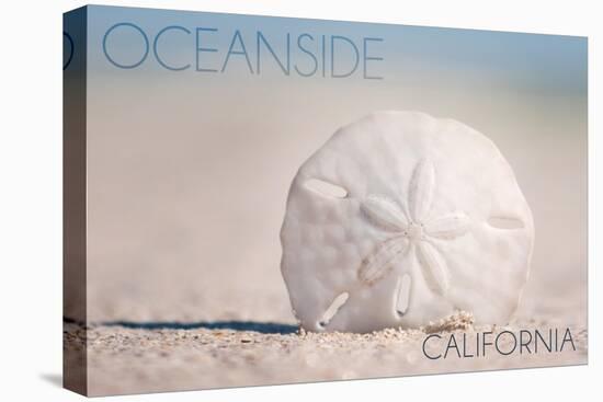 Oceanside, California - Sand Dollar on Beach-Lantern Press-Stretched Canvas