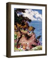 "Oceanside Picnic,"February 1, 1939-G. Kay-Framed Giclee Print