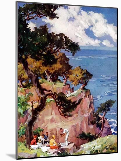 "Oceanside Picnic,"February 1, 1939-G. Kay-Mounted Giclee Print