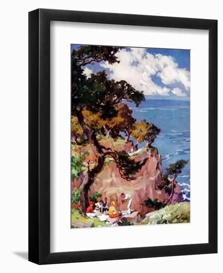 "Oceanside Picnic,"February 1, 1939-G. Kay-Framed Premium Giclee Print