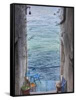 Oceanside Seating For Two, Rovigno, Croatia-Adam Jones-Framed Stretched Canvas