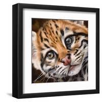 Ocelot Kitten-Sarah Stribbling-Framed Art Print