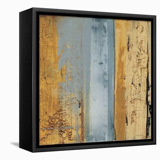 Ochre, Blue Overlay II-Sarah West-Framed Stretched Canvas