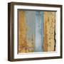 Ochre, Blue Overlay II-Sarah West-Framed Art Print