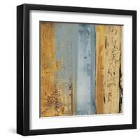 Ochre, Blue Overlay II-Sarah West-Framed Art Print