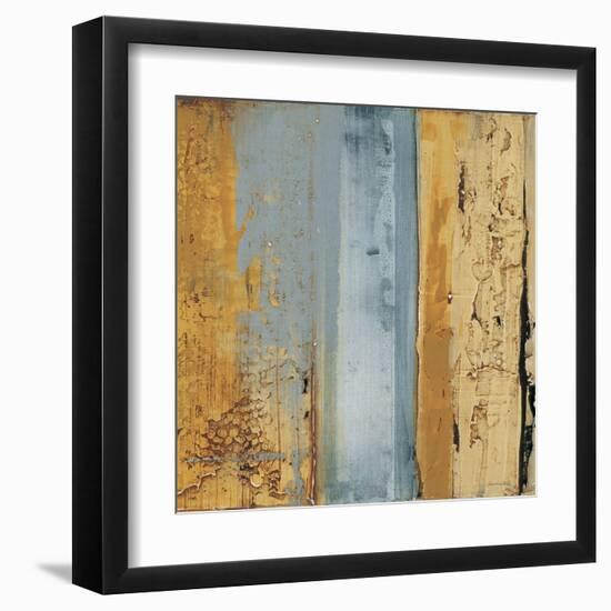 Ochre, Blue Overlay II-Sarah West-Framed Art Print