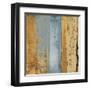 Ochre, Blue Overlay II-Sarah West-Framed Art Print