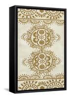 Ochre Embroidery II-Chariklia Zarris-Framed Stretched Canvas
