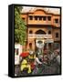 Ochre Facade of Old Building, Sireh Deori Bazaar, Old City, Jaipur, Rajasthan State, India-Eitan Simanor-Framed Stretched Canvas