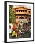 Ochre Facade of Old Building, Sireh Deori Bazaar, Old City, Jaipur, Rajasthan State, India-Eitan Simanor-Framed Photographic Print