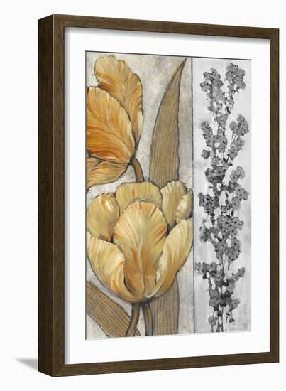 Ochre & Grey Tulips III-Tim O'toole-Framed Art Print