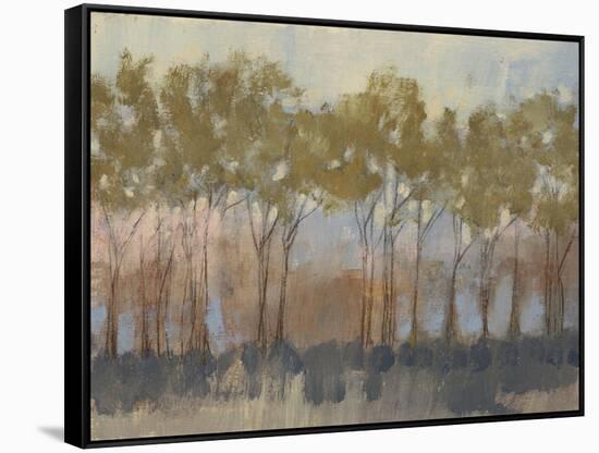 Ochre Treeline I-Jennifer Goldberger-Framed Stretched Canvas