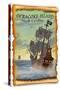 Ocracoke Island, North Carolina - Pirate Ship-Lantern Press-Stretched Canvas