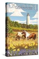 Ocracoke Lighthouse - Outer Banks, North Carolina-Lantern Press-Stretched Canvas