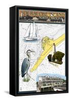 Ocracoke, Outer Banks, North Carolina - Nautical Chart-Lantern Press-Framed Stretched Canvas