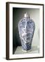 Octagonal "Mei- P"Ing" Vase with White and Blue Decoration, from Baoding, Hebei, Yuan Dynasty-null-Framed Giclee Print