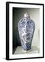 Octagonal "Mei- P"Ing" Vase with White and Blue Decoration, from Baoding, Hebei, Yuan Dynasty-null-Framed Giclee Print