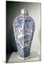 Octagonal "Mei- P"Ing" Vase with White and Blue Decoration, from Baoding, Hebei, Yuan Dynasty-null-Mounted Giclee Print