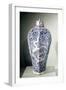 Octagonal "Mei- P"Ing" Vase with White and Blue Decoration, from Baoding, Hebei, Yuan Dynasty-null-Framed Giclee Print