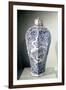 Octagonal "Mei- P"Ing" Vase with White and Blue Decoration, from Baoding, Hebei, Yuan Dynasty-null-Framed Giclee Print
