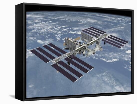 October 2006, Computer Generated Artist's Rendering of the Completed International Space Station-Stocktrek Images-Framed Stretched Canvas
