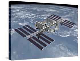October 2006, Computer Generated Artist's Rendering of the Completed International Space Station-Stocktrek Images-Stretched Canvas