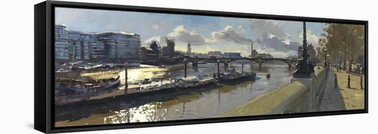 October Afternoon Battersea Bridge, 2011-Peter Brown-Framed Stretched Canvas