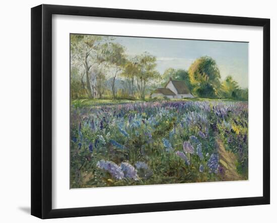 October Delphiniums-Timothy Easton-Framed Giclee Print
