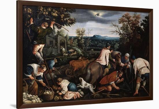 October' (From the Series 'The Seasons), Late 16th or Early 17th Century-Leandro Bassano-Framed Giclee Print