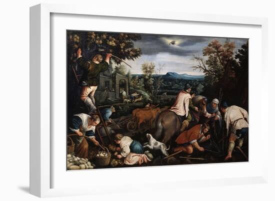 October' (From the Series 'The Seasons), Late 16th or Early 17th Century-Leandro Bassano-Framed Giclee Print