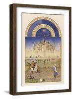 October Peasants Sow Next Year's Crops Within Sight of the Palais Du Louvre Paris-Pol De Limbourg-Framed Art Print