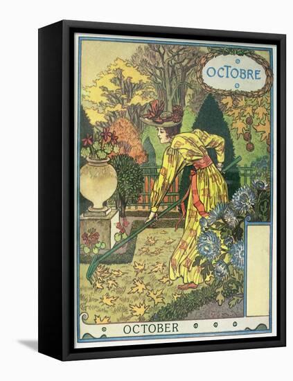 October-Eugene Grasset-Framed Stretched Canvas