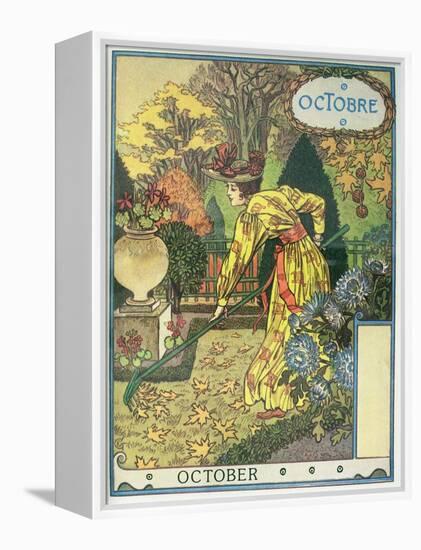 October-Eugene Grasset-Framed Stretched Canvas