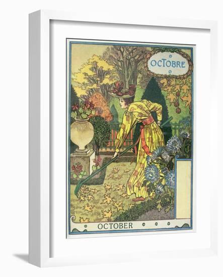 October-Eugene Grasset-Framed Giclee Print