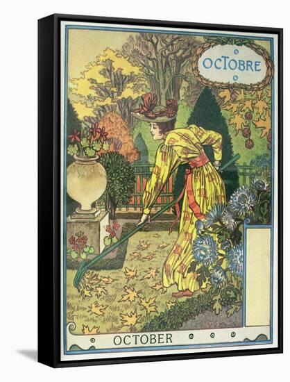 October-Eugene Grasset-Framed Stretched Canvas