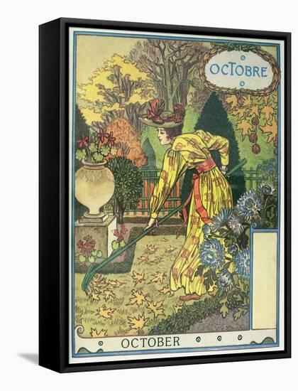 October-Eugene Grasset-Framed Stretched Canvas