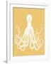 Octopus 1 White On Mustard-Fab Funky-Framed Art Print