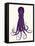 Octopus 8, Purple-Fab Funky-Framed Stretched Canvas