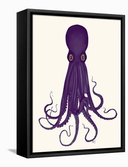 Octopus 8, Purple-Fab Funky-Framed Stretched Canvas