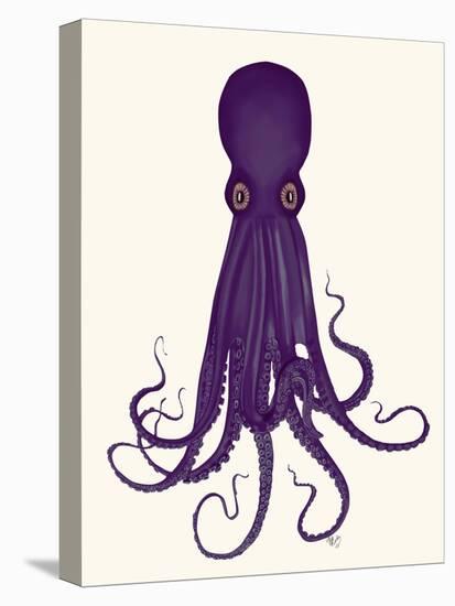 Octopus 8, Purple-Fab Funky-Stretched Canvas