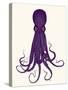 Octopus 8, Purple-Fab Funky-Stretched Canvas