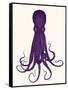 Octopus 8, Purple-Fab Funky-Framed Stretched Canvas