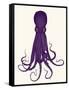 Octopus 8, Purple-Fab Funky-Framed Stretched Canvas